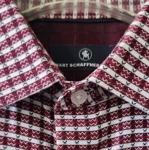 NWOT Hart Schaffner Marx Men's Burgundy Zigzag Shirt